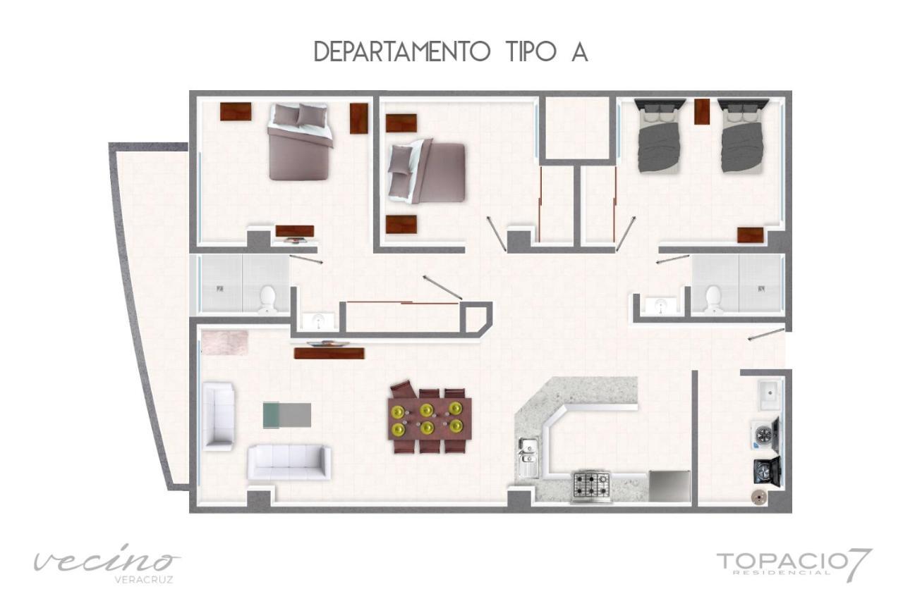 Topacio7 Residencial Appartement Boca del Río Buitenkant foto